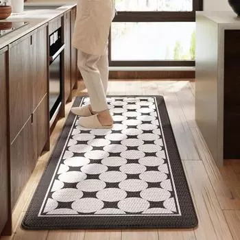 Коврик для кухни из ПВХ-кожи, нескользящий коврик для ног, водонепроницаемый, маслянистый, длинный полосатый коврик для пола, домашний декоративный коврик Alfombra De Cocina 50x80cm