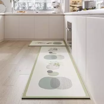 Коврик для кухни Коврик для пола Впитывающий нескользящий ковер Быстросохнущий Диатомовая грязь Маслопоглощающий Длинные коврики для ног Коврики для украшения дома 50x80cm