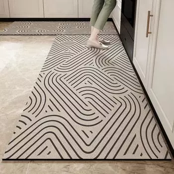 Коврик для кухни, коврик для пола, водонепроницаемый ПВХ, коврики для ног, кожаный, нескользящий, маслостойкий, длинный ковер, японский стиль, домашний декор, ковер 50x80cm