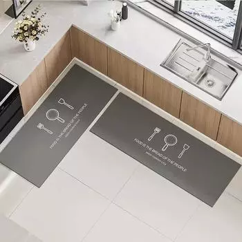 Коврик для кухни, коврик из ПВХ, водонепроницаемый, кожаный, нескользящий, маслостойкий, длинные коврики для ног, ковры в минималистском стиле для украшения дома 50x80cm