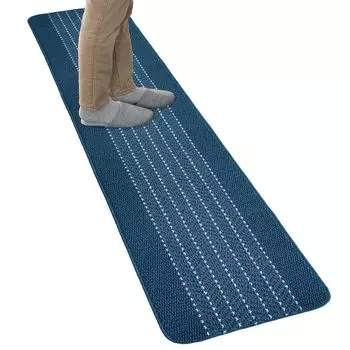 Коврик для кухни OKA Easy to Wash 45 см x 240 см, темно-синий, приблизительно. (елочка) (Моющаяся, легкая, нескользящая подушка)