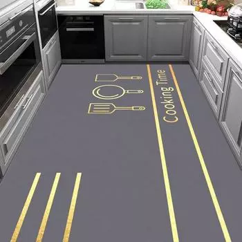 Коврик для кухни ПВХ коврик большой водонепроницаемый коврики для ног нескользящие серые ковры грязеотталкивающий минималистский домашний декор ковер 50x80cm