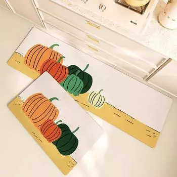 Коврик для кухни с изображением тыквы на Хэллоуин из диатомовой грязи, водонепроницаемый, нескользящий и маслостойкий, декоративный коврик для ног для дома 400MMx600MM