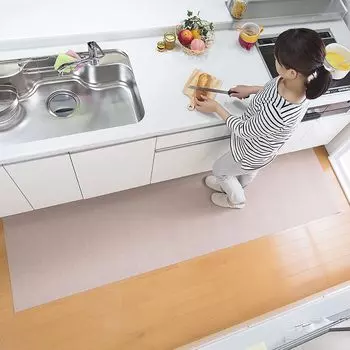 Коврик для кухни Sanko Kitchen 60 x 240 Just Leave It Suction [Сделано в Японии, отталкивающий, дезодорирующий, моющийся], нескользящий, длинный, см, бежевый, KG-05 бежевый