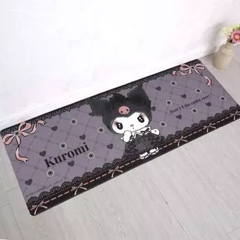 Коврик для кухни SANRIO Kuromi из ПВХ 45 x 120 см с водоотталкивающей отделкой, легко моющийся, кухонный коврик, кухонный коврик SANRIO Official PVC Mat Water