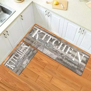 Коврик для кухни Slip - прочный полиэстеровый коврик для пола для дома - легко моется вручную, коврик для входа, ванной комнаты, коридора, гостиной - коврик для домашнего декора 40x60cm(16x24in)