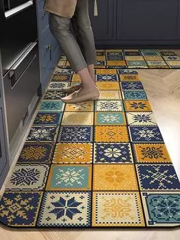 Коврик для кухни в стиле ретро, бытовые моющиеся коврики, длинный ковер для кухни, коридора, нескользящие коврики для входной двери, ковры для декора 40X60cm