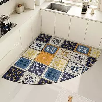 Коврик для кухни, впитывающий воду, быстросохнущий, противоскользящий, коврик для ног, веерообразный, диатомовая грязь, американский ковер для украшения дома 80x80cm
