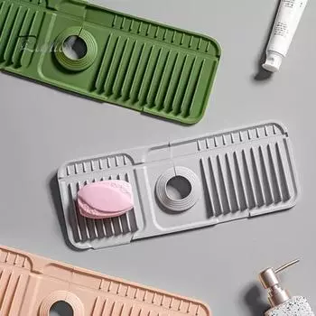 Коврик для кухонной мойки, износостойкий, быстросохнущий, простой в установке, легкоочищаемый, силиконовый, защитный от брызг S серый