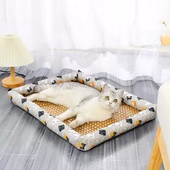 Коврик для льда для домашних животных, плетеные кровати из ротанга, дышащий коврик для охлаждения домашних животных, многоцелевое охлаждающее одеяло для домашних животных для использования в помещении и на открытом воздухе 40x30cm