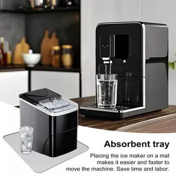 Коврик для льдогенератора, впитывающий воду, многоразовый коврик для лотка для льдогенератора, легко моющийся коврик для сушки посуды для кухни чёрный