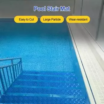 Коврик для лестницы для бассейна Нескользящая текстура Гибкий коврик для ступенек Легко хранить Режущаяся Защитная подкладка для бассейна Подушка для устойчивости лестницы Защитная подушка для лестницы для бассейна 60*23cm