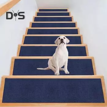 Коврик для лестницы самоклеящийся нескользящий моющийся износостойкий контрастного цвета защита для деревянных лестниц снижение шума устойчивый к пятнам коврик для ступеней безопасный бесшумный пол светло-серый