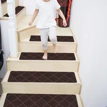 Коврик для лестницы, великолепный изысканный бесшумный коврик для лестницы, тисненый камень, подушка для лестницы, коврик для лестницы, товары для дома A кофейный