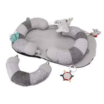 Коврик для лежания на животе и подушка для поддержки сидения, мягкий игровой коврик для раннего развития ребенка со съемными игрушками