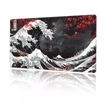 Коврик для мыши большой игровой черный Tsunami Ukiyoe Fuji коврик для мыши настольный коврик очень большой большой коврик для клавиатуры резиновая подошва ELECOM оптическая мышь совместима прочный