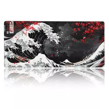 Коврик для мыши большой игровой черный Tsunami Ukiyoe Fuji коврик для мыши настольный коврик очень большой большой коврик для клавиатуры резиновая подошва ELECOM оптическая мышь совместима прочный