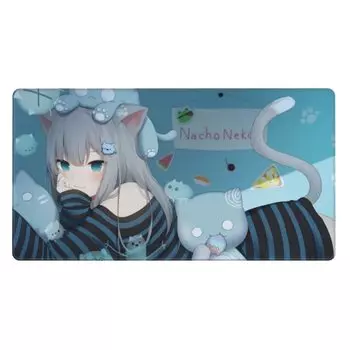 Коврик для мыши большой кошачий перо капля стильный игровой коврик для клавиатуры и мыши компьютерный коврик милый настольный коврик Genshin прочный изысканный подарок противоскользящий 4075 см