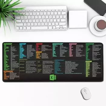 Коврик для мыши, большой шпаргалка Excel, настольный коврик, износостойкая гладкая поверхность, нескользящая основа, легко моется, настольный игровой коврик для мыши 30*80cm A