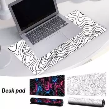 Коврик для мыши Gamer White Contour Lines XL HD Custom New Rubber XXL Mouse Office Mats Mouse Natural R1E0 White-300*800*2MM