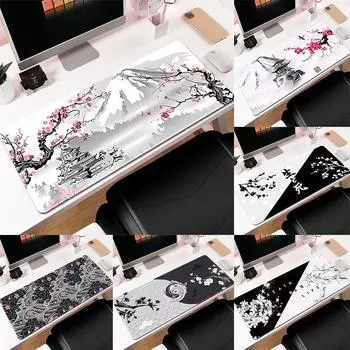 Коврик для мыши Ink Cherry Blossom, большой офисный коврик для стола, коврик для мыши Life Black and White Series, резиновый, нескользящий 300*600*2mm