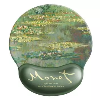 Коврик для мыши Monet Water Lily с поддержкой запястья - Мягкая поддержка для клавиатуры и мыши, для мальчиков и девочек