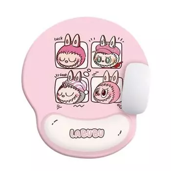 Коврик для мыши Popmart LABUBU Premium Pad моющийся из искусственной кожи водонепроницаемый прочный стильный милый неофициальный 22*24 см противоскользящий [Товар]