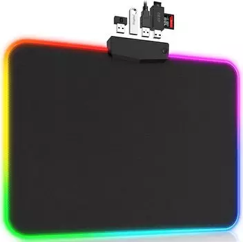 Коврик для мыши RGB LED Mouse Large Mouse LED and Big Mouse Mat Pad, Pad, чёрный