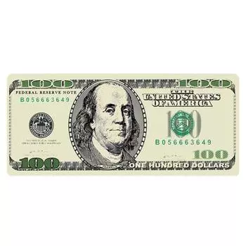 Коврик для мыши с изображением банкноты USD, противоскользящий коврик для стола с модной валютой USD, игровой коврик для клавиатуры для компьютера