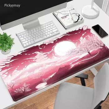 Коврик для мыши с изображением фэнтези, большой коврик для мыши, большой компьютерный коврик для клавиатуры, коврик для клавиатуры, коврик для ПК, настольный коврик, офисный стол, ковер с замком WA00319 night (9)