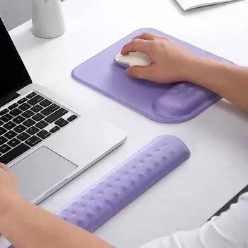 Коврик для мыши с клавиатурой, подставка для запястья, противоскользящая нижняя часть, удобные мыши для фиолетовый