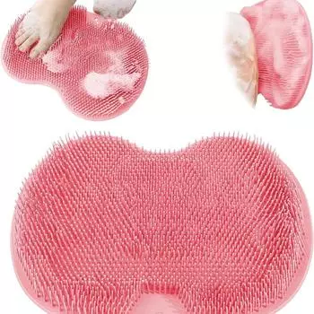 Коврик для мытья ног и спины в душе, настенный скребок для мытья ног в душе с присосками, отшелушивающий силиконовый массажный очиститель для ног в душе жёлтый