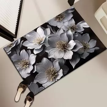 Коврик для ног с диатомовой грязью для ванн у входной двери, впитывающий нескользящий коврик, устойчивый к грязи, коврик для двери, прекрасный ковер для крыльца у входной двери 40 * 60cm crystal velvet