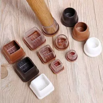 Коврик для ножек стола Защитные накладки на ножки стульев Накладки на ножки стульев Чехлы для мебели S 14-19mm-Transparent Round