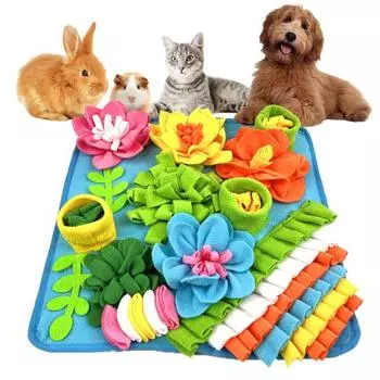 Коврик для нюханья собаки, интерактивная игрушка-головоломка для собак, медленная кормушка, коврик для лакомства, коврик для кормления собак, коврик для лизания, коврик для нюхания домашних животных коричневый