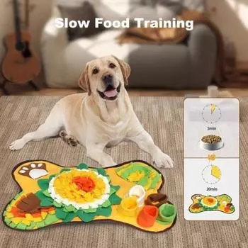 Коврик для нюхания собак, коврик для нюхания щенков, коврики для кормления, тренировочный коврик для медленного еды, коврик для лизания собак, игрушки для развития щенков оранжевый