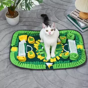 Коврик для нюхательного табака для собак, маленький. Интерактивные игрушки для собак — уменьшают скуку и беспокойство. Премиальный коврик для кормления для медленного приема пищи и обоняния зелёный