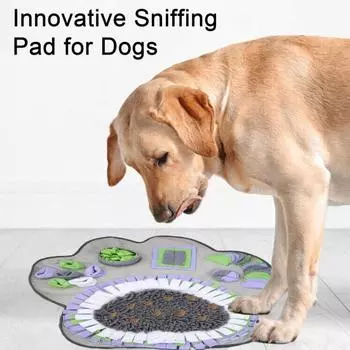 Коврик для обнюхивания домашних животных, интерактивный коврик для медленного кормления домашних животных, плюшевый коврик для обнюхивания в форме лапы