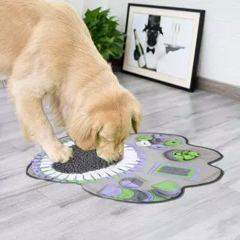 Коврик для обнюхивания домашних животных, интерактивный коврик для медленного кормления, головоломка для домашних животных, плюшевая игрушка в форме лапы