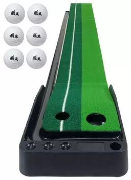 Коврик для паттера GolfStyle с функцией возврата мяча 3M Putter Practice Golf Putting Practice Repeated 300 x 30 Golf Ball C Set Function, Mat, Mat, Mat, Indoor,