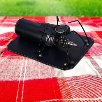 Коврик для печи и чехол для газового баллона, набор фиксирующих накладок, практичные портативные гладкие защитные приспособления для пляжа чёрный