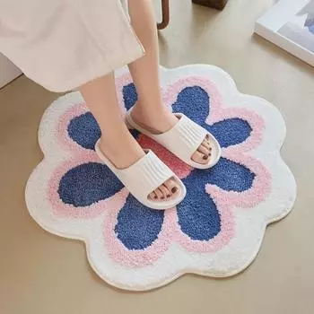 Коврик для передней двери, сильное водопоглощение, принадлежности для ванной комнаты, не линяет, быстросохнущий коврик, ковер с цветком, красивый декоративный зелёный