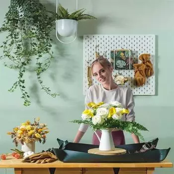 Коврик для пересадки растений, складной коврик для садовых растений из искусственной кожи с металлическими пряжками, водонепроницаемый многоразовый поддон для пересадки растений и L хаки