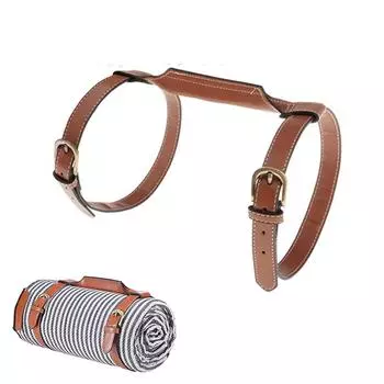 Коврик для пикника из искусственной кожи на открытом воздухе, портативная ручка, пляжный коврик, напольный коврик, влагостойкий коврик, ручка для одеяла коричневый