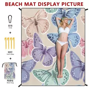 Коврик для пикника с изображением бабочки, влагостойкий коврик, весенний дорожный коврик, коврик для пикника, влагостойкий портативный влагостойкий коврик 180*220
