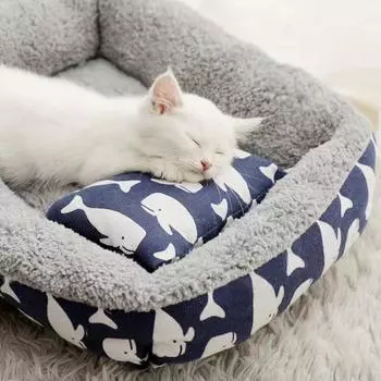Коврик для питомника для домашних животных, питомник для кошек, питомник для кошек, кровать для собаки, четыре сезона, универсальная моющаяся, дышащая, влагостойкая, осенний охладитель, теплое гнездо M-50*38cm