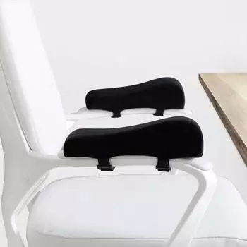 Коврик для подлокотника стула с застежкой-лентой Супермягкая износостойкая подушка для подлокотника высокой плотности, нажимная подушка для локтя и предплечья S чёрный