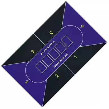 Коврик для покера Felimoa, настольный для игры в казино на 6 игроков, можно стирать и гладить, размер прибл. 60 x 90 см. фиолетовый