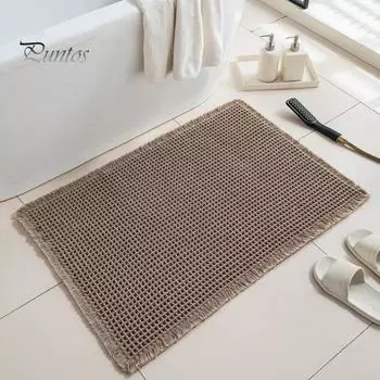 Коврик для пола Быстро впитывающий Утолщенный Быстросохнущий 3D Текстура Нескользящий Нижний Грязеулавливающий Коврик Многоцелевой Коврик для Ванной Душевой Раковины Кухни M хаки
