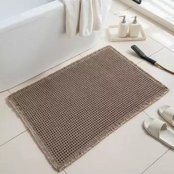Коврик для пола Быстро впитывающий Утолщенный Быстросохнущий 3D Текстура Нескользящий Нижний Грязеулавливающий Коврик Многоцелевой Коврик для Ванной Душевой Раковины Кухни M хаки